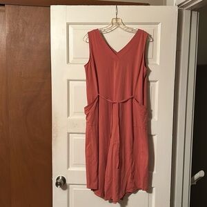 BNWOT Anybody wide leg jumpsuit, capri length, size Large, Orange/Peach color